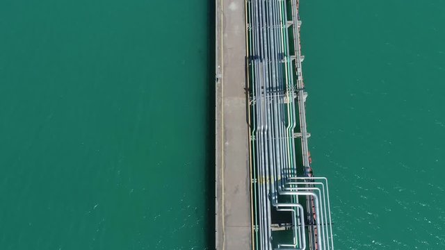 Oil and gas industry. Pipelines. Oil steel pipe in group. Aerial view. 