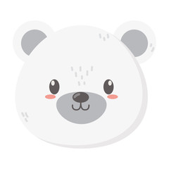 polar bear face animal icon white background