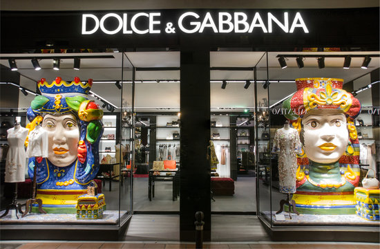 Dolce & Gabbana store in Puerto Banus, Marbella, Spain. Is an Italian luxury industry fashion house. The company was started by Italian designers Domenico Dolce and Stefano Gabbana.