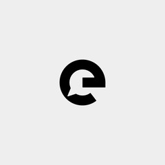 Letter E Chat Logo Template Vector Design