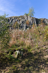 Basalt columnar separation - Basalt organ - in Panska Skala, Kamenicky Senov, hexagonal or...