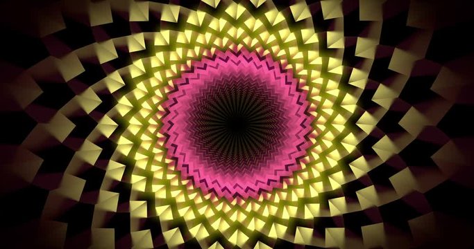 Moving through a colorful abstract tunnel, looping animation