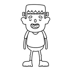 boy frankenstein costume trick or treat happy halloweenline design