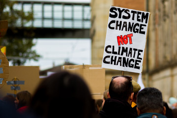 activist banner at environment rally