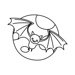 flying bat full moon trick or treat happy halloween