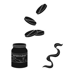 Vector design of grass and natural symbol. Collection of grass and seaweed stock vector illustration.