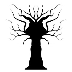 Isolated halloween dry tree on a white background - Vector