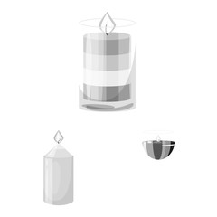 Vector design of paraffin and fire sign. Collection of paraffin and decoration stock vector illustration.