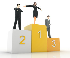 Teamwork and business partnership concepts, original 3d rendering