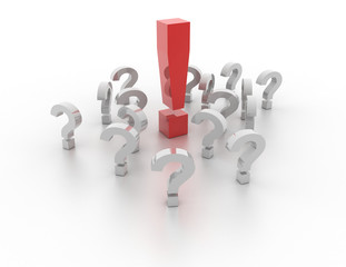 Human choices, questions and answers concepts; original 3d rendering illustration