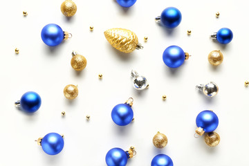 Beautiful Christmas composition on white background