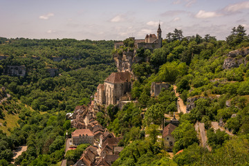 Fototapeta na wymiar Rocamadour Castle France village french famous landmark built in rock