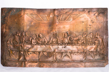 a copper image last supper