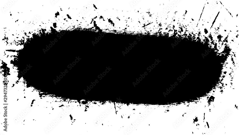 Poster grunge splatter. scratched pattern with rough stain. black splash on white background. abstract patt