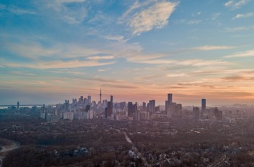 Sunset skyline in Toronto