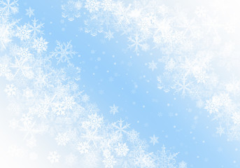 Blue Winter Background with snowflakes for your own creations