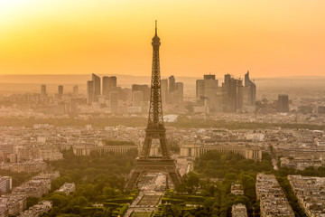 Eiffel Tower Paris France beautiful sunset scenic view tres beau Paris Tour famous landmark building monument 