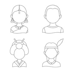 Isolated object of imitator and resident icon. Collection of imitator and culture stock symbol for web.