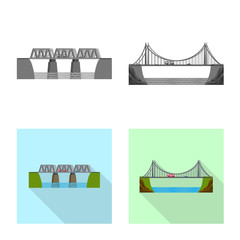 Vector design of connection and design logo. Collection of connection and side stock vector illustration.