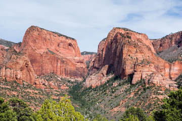 Red rock scenery at Kolob Canyons in Zion National Park, Utah, USA
