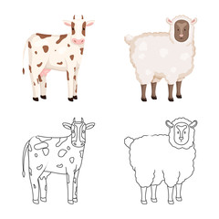 Isolated object of breeding and kitchen sign. Collection of breeding and organic vector icon for stock.