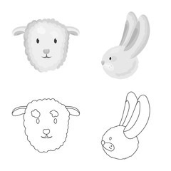 Isolated object of agriculture and breeding symbol. Collection of agriculture and organic stock vector illustration.