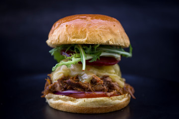 Slow Cooked Pork Shoulder Hamburger with vegetable