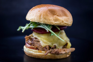 Slow Cooked Pork Shoulder Hamburger with vegetable