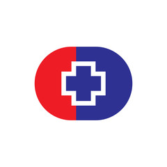 Fototapeta premium Capsule with Plus logo design vector