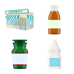 Isolated object of pharmacy and pharmaceutical logo. Collection of pharmacy and health stock vector illustration.
