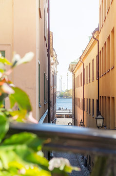 View of a quay from Gamla Stan (Sweden, Stockholm)