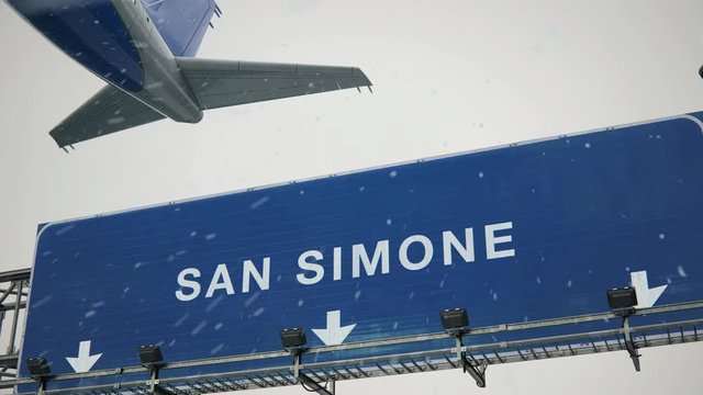 Airplane Takeoff San Simone in Christmas