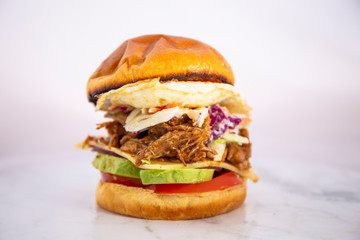 Slow Cooked Pork Shoulder Hamburger with vegetable