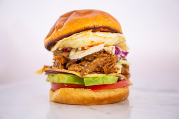 Slow Cooked Pork Shoulder Hamburger with vegetable