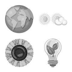 Vector illustration of organic and nature symbol. Set of organic and panel stock vector illustration.