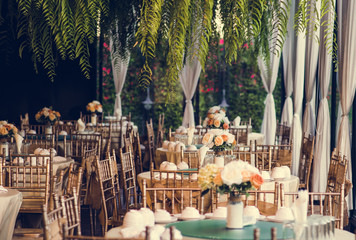 Vintage style dining table arrangement
