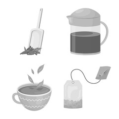 Isolated object of green and black logo. Collection of green and organic vector icon for stock.