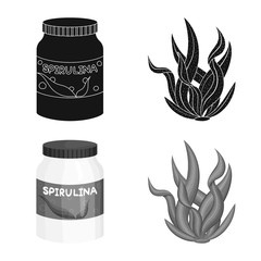 Vector design of protein and sea logo. Collection of protein and natural stock symbol for web.