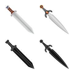 Vector design of game and armor sign. Collection of game and blade stock symbol for web.