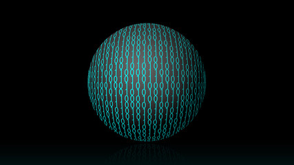 Binary code on a sphere abstraction vector illustration