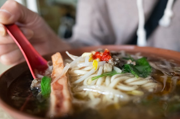 Obraz na płótnie Canvas Taiwanese thickened soup noodle