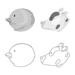 Vector design of agriculture and breeding sign. Set of agriculture and organic stock vector illustration.