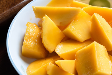 yellow mango on a dish