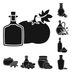 Vector illustration of oil and agriculture icon. Set of oil and glass vector icon for stock.