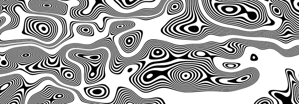 Line art black illustration on white background. Graphic vector art. Minimal illustration design. Circle concept. Vector line design. Wave lines pattern abstract background.