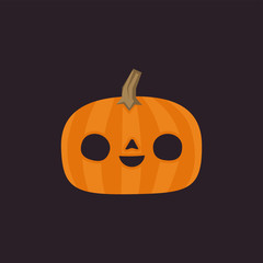 Cute pumpkin illustration. Halloween funny character. Flat vector.