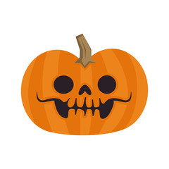 Cute pumpkin illustration. Halloween funny character. Flat vector.