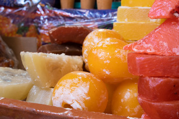 Crystallized papaya candy. Unlike candied fruit, the crystallized fruit of Mexico involves cooking...