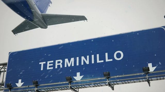 Airplane Takeoff Terminillo in Christmas