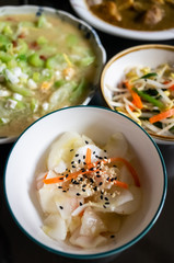 chinese appetizer with pickled cucumber